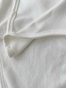 SHEIN 3件組新生女嬰和服連身衣，甜美粉色與白色波點櫻桃印花，蝴蝶結側開扣長袖V領，適合假期、秋季、萬聖節，芭蕾飾邊 - 彩色 - 查看 12