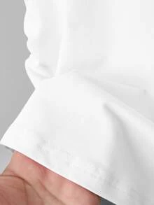 SHEIN Explorewe 少女五件套T恤套装，休闲可爱白色、香槟色、花卉图案、灰色、摩卡棕色、黑色纯色修身短款T恤 - 彩色 - 查看 3