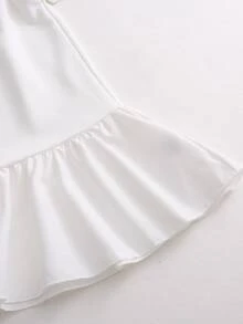 SHEIN 女款新款夏季白色連帽寬鬆休閒奶奶風優雅運動衫 正式確認款 - 白色 - 查看 8