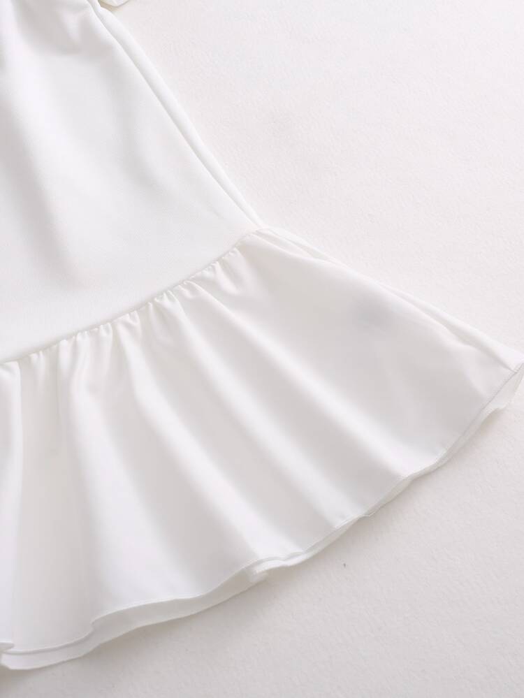 SHEIN 女款新款夏季白色連帽寬鬆休閒奶奶風優雅運動衫 正式確認款 - 白色 - 查看 8