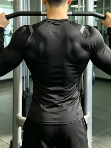 GymBeat 男士裝飾性插肩袖運動T恤，健身房適用 - 彩色 - 查看 2