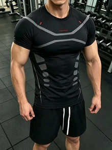Gym Rark 男士拼色休閒日常旅行運動T恤，健身房適用 - 彩色 - 查看 4