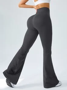 Eassivo Eassivo Quần legging thể thao yoga cạp cao liền mạch nâng cơ giảm béo cho nữ - Xám - Xem 8