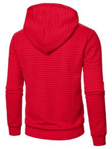 Manfinity Homme Men Kangaroo Pocket Drawstring Hoodie - Red - View 2