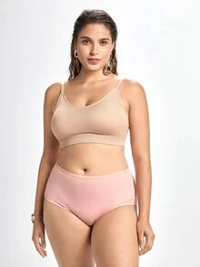 Slumbrini Paquete de 5 ropa interior de talla grande de punto acanalado de unicolor - Multicolor - Ver 5