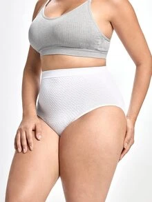 Slumbrini Plus Size High Elasticity Thickened Seamless Tummy Control Butt Lifting Pants, 1pc - White - View 4