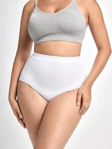 Slumbrini Plus Size High Elasticity Thickened Seamless Tummy Control Butt Lifting Pants, 1pc - White - View 5