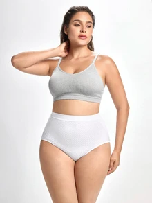 Slumbrini Plus Size High Elasticity Thickened Seamless Tummy Control Butt Lifting Pants, 1pc - White - View 7