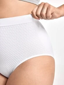 Slumbrini Plus Size High Elasticity Thickened Seamless Tummy Control Butt Lifting Pants, 1pc - White - View 8
