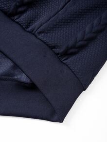 Manfinity Homme Men's Long Sleeve Zip-Up Casual Hoodie - Navy Blue - View 6