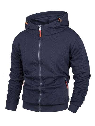Manfinity Homme Men's Long Sleeve Zip-Up Casual Hoodie