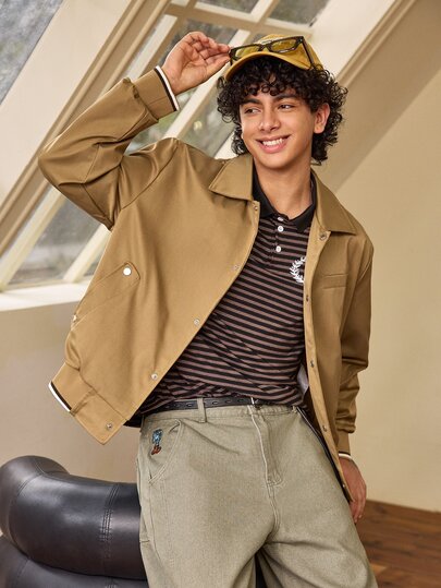 Whitmere Men's Vintage High Street Minimalist American Workwear Spring Short Casual Lightweight Jacket