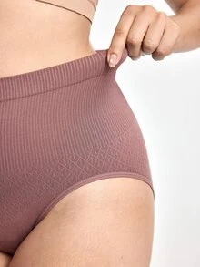 Slumbrini 3 Buah Celana Dalam Segitiga Pembentuk Tubuh Wanita Ukuran Plus, Pengontrol Perut, Pembentuk Tubuh, Pengangkat Pinggul, Tanpa Jahitan, Warna Polos, Bergaris, Elastisitas Tinggi - MultiWarna - View 4