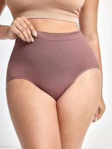 Slumbrini 3 Buah Celana Dalam Segitiga Pembentuk Tubuh Wanita Ukuran Plus, Pengontrol Perut, Pembentuk Tubuh, Pengangkat Pinggul, Tanpa Jahitan, Warna Polos, Bergaris, Elastisitas Tinggi - MultiWarna - View 8