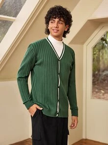 Whitmere Men's Vintage Coin Pattern Cardigan Jacket, Suitable For Autumn/Winter, Can Be Worn With Suit And Shirt - Dark Green - View 5