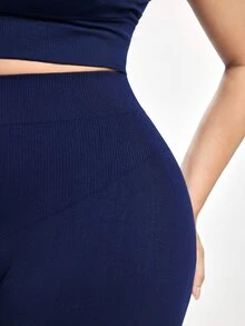 Slumbrini 1 buah Celana Pendek Pembentuk Tubuh Tanpa Jahitan Ukuran Plus dengan Pinggang Tinggi - Navy Blue - View 6