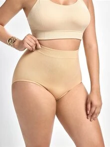 Slumbrini 3入組大尺寸無縫純色女式三角褲 - 彩色 - 查看 5