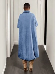 Zolique 休闲性感女士牛仔连衣裙 - 中等水洗藍 - 查看 2