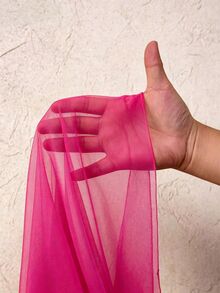 BamGleam Women's Solid Color Mesh Pleated Casual Daily Travel Long Pants - Hot Pink - View 7