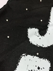 Neovey Men's Casual Streetwear Fashionable Street Wear Jesus Print Faux Pearl Decor Loose Tank Top, For Daily Commute In Summer Holiday Black City Break - Black - View 5