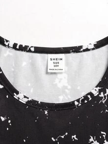 SHEIN 兒童青少年女孩針織黑白波點印花三件套 長袖小立領拉鍊上衣 - 彩色 - 查看 7