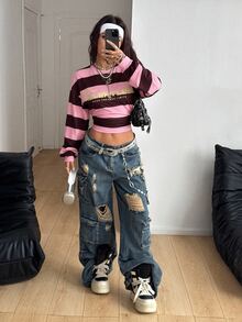 Coolane 女款休閒極簡運動街頭風百搭派對聚會機場穿搭Y2K上衣，英文字母學院風印花圖案，女款外出穿搭，女款秋季服飾，秋季穿搭，女款通勤穿搭，百搭上衣，外出穿搭，機場穿搭 - 白色 - 查看 5