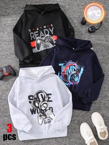 SHEIN 3件組青少年男孩運動衫 - 彩色 - 查看 3