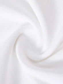 SHEIN Tween Girls White Knit Waist-Cinching Design Contrast Lace 2 In 1 Long Sleeve T-Shirt - White - View 6