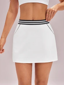 CourtClass CourtClass Casual Versatile Webbing Side Pockets Golf Polo Shirt, Slim Fit & Flattering For Women - White - View 5