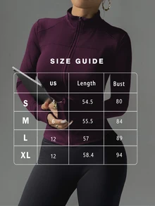 Easithlete Easithlete 修身健身运动跑步拉链弹力压缩休闲长袖瑜伽夹克 - Bold Plum - 查看 6