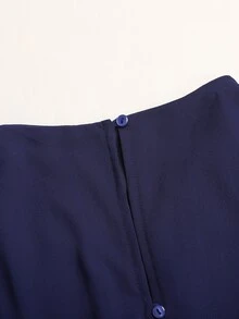 SHEIN Teen Girls Dresses Wedding Party Dinner Navy Blue Autumn Elegant Tight - Navy Blue - View 5