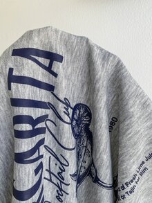 Soleia Sweatshirt Lengan Panjang Kasual Wanita dengan Motif Huruf dan Bahu Asimetris untuk Sehari-hari - Grey - View 9