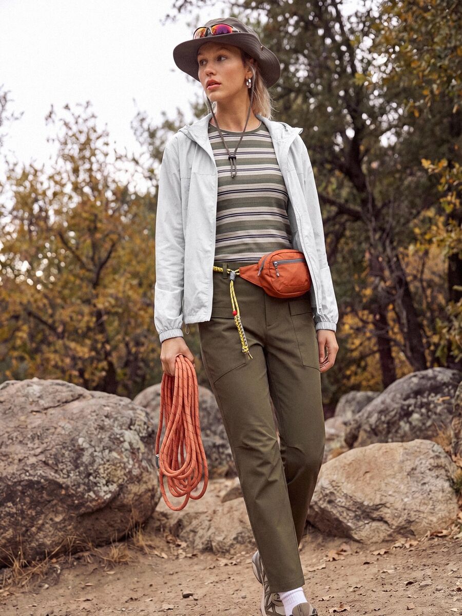 In My Nature Women's Solid Color Zipper Casual Daily Outdoor Jacket - Grey - View 1