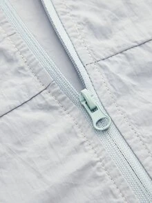 In My Nature Women's Solid Color Zipper Casual Daily Outdoor Jacket - Grey - View 8