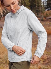 In My Nature Women's Solid Color Zipper Casual Daily Outdoor Jacket - Grey - View 3