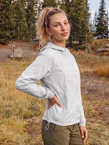 In My Nature Women's Solid Color Zipper Casual Daily Outdoor Jacket - Grey - View 4