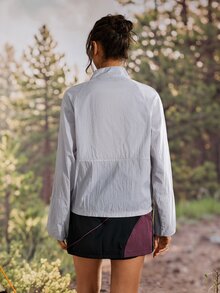 Exploreva Women's Simple Versatile Pocket Zipper Long Sleeve Sun Protection Jacket - Mauve Purple - View 4