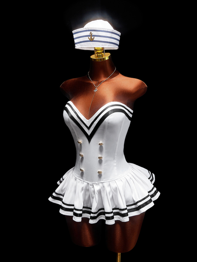Amplova Vestido mini estilo náutico para mujer de Halloween