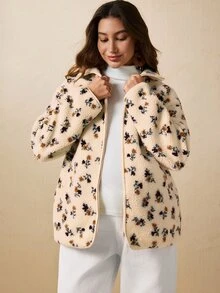 Boho Mama Maternity Ditsy Floral Zipper Front Casual 3-In-1 Jacket - Multicolor - View 8
