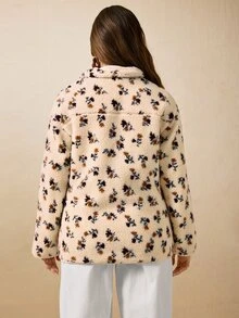 Boho Mama Maternity Ditsy Floral Zipper Front Casual 3-In-1 Jacket - Multicolor - View 6