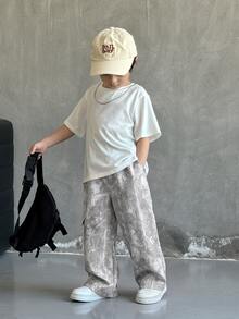 Bubblio 1pc Young Boy Casual Sports Cute Daily Comfortable Street Style Versatile Print Straight Leg Long Pants Suitable For Outings, School, Daily Gatherings, Spring, Summer, Autumn, Winter, Back To School, Fall - Multicolor - View 5