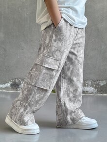 Bubblio 1pc Young Boy Casual Sports Cute Daily Comfortable Street Style Versatile Print Straight Leg Long Pants Suitable For Outings, School, Daily Gatherings, Spring, Summer, Autumn, Winter, Back To School, Fall - Multicolor - View 6