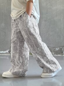 Bubblio 1pc Young Boy Casual Sports Cute Daily Comfortable Street Style Versatile Print Straight Leg Long Pants Suitable For Outings, School, Daily Gatherings, Spring, Summer, Autumn, Winter, Back To School, Fall - Multicolor - View 4
