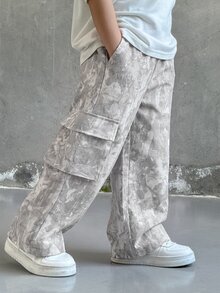 Bubblio 1pc Young Boy Casual Sports Cute Daily Comfortable Street Style Versatile Print Straight Leg Long Pants Suitable For Outings, School, Daily Gatherings, Spring, Summer, Autumn, Winter, Back To School, Fall - Multicolor - View 1