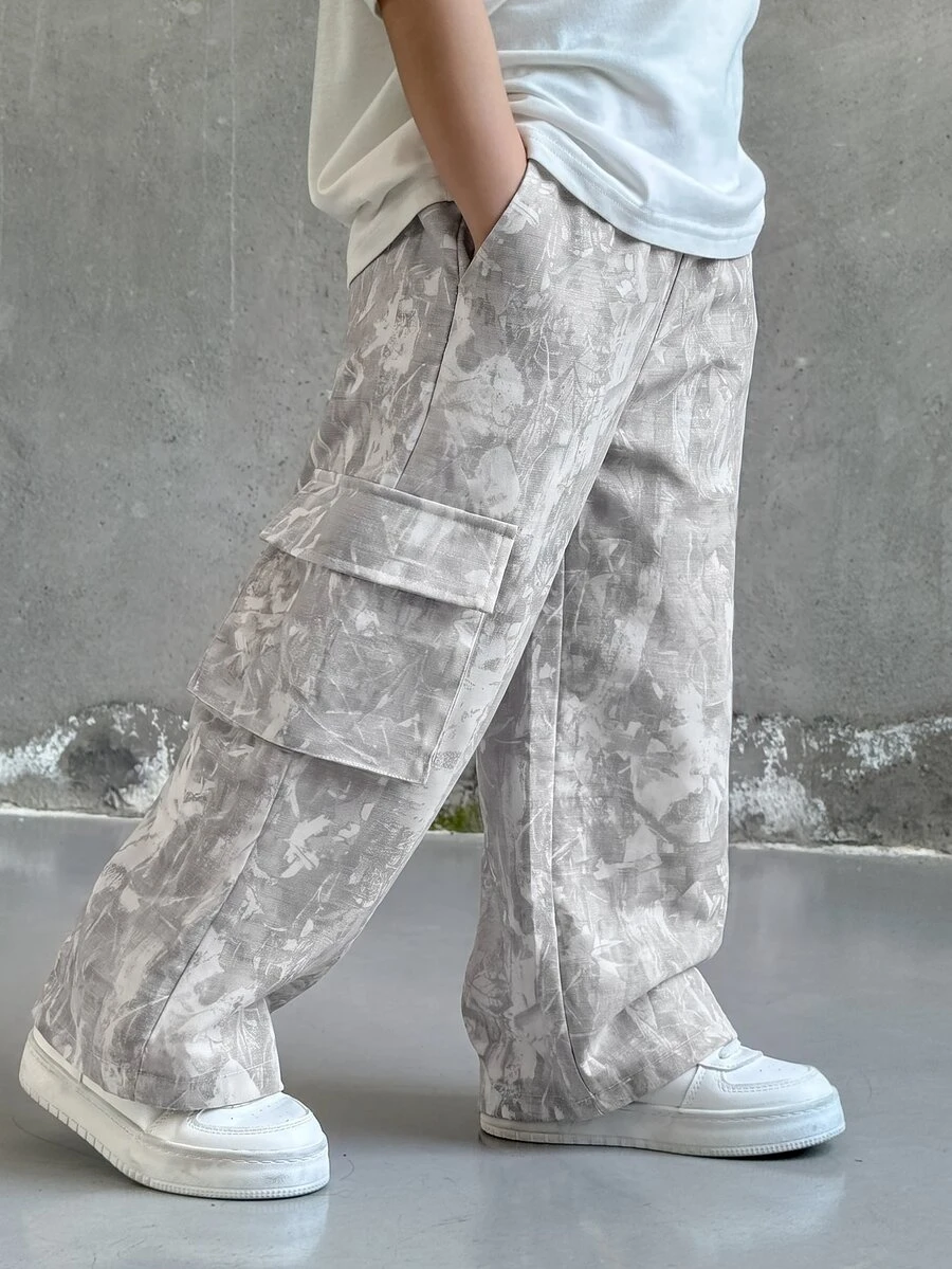 Bubblio 1pc Young Boy Casual Sports Cute Daily Comfortable Street Style Versatile Print Straight Leg Long Pants Suitable For Outings, School, Daily Gatherings, Spring, Summer, Autumn, Winter, Back To School, Fall - Multicolor - View 1