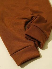 SHEIN 2件組新生兒男嬰攝影服裝 小弟弟嬰兒拍照道具 巧克力棕色 深棕色 秋季可愛風 - 棕色 - 查看 10