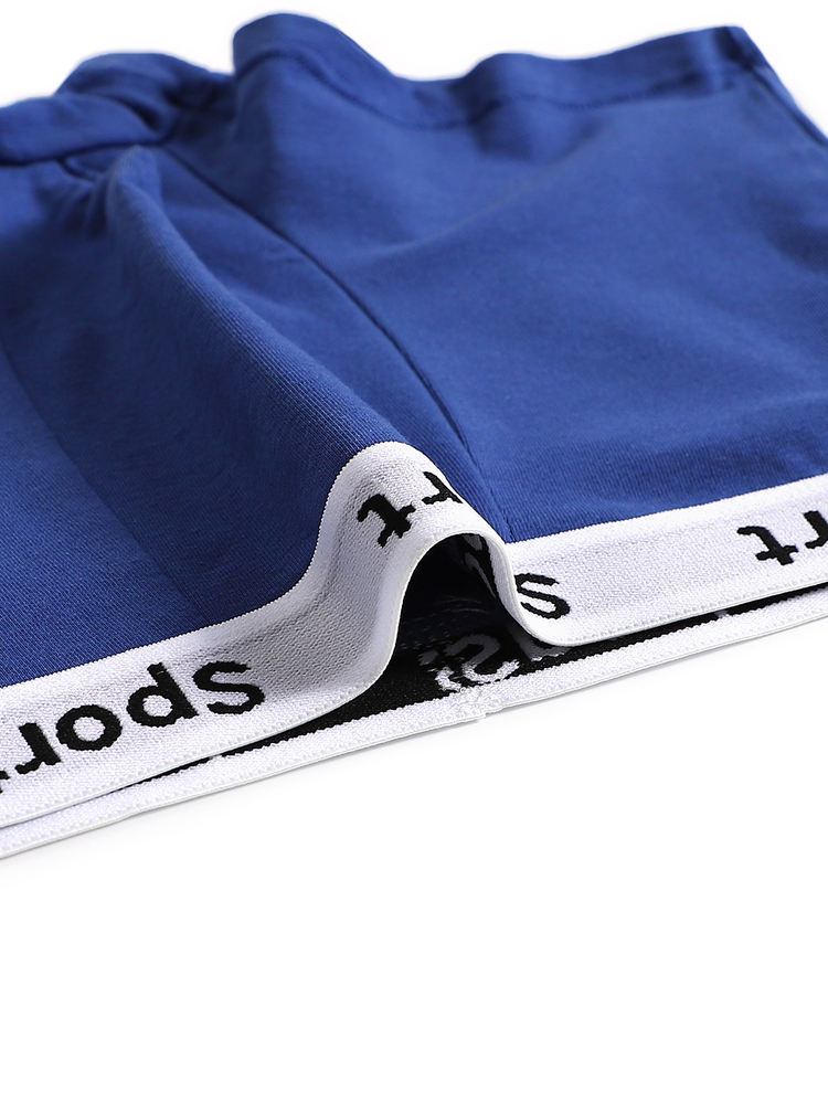Celana Dalam Remaja Laki-Laki, 5pcs Sporty Longgar Dasar dengan Karet Pinggang Berhuruf, Semua Musim Hitam Biru Tua Abu-abu Cyan Warna Polos - MultiWarna - View 6