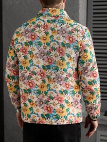 Manfinity CasualCool 男士流行夹克，INS风格，提花面料，日常穿着，男友/老公礼物，周年纪念礼物，拉链夹克 - 彩色 - 查看 6