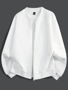 Manfinity CasualCool Sweatshirt Hoodie Musim Panas Ukuran Besar Pria, Fesyen Jalanan Kasual - Putih - View 9