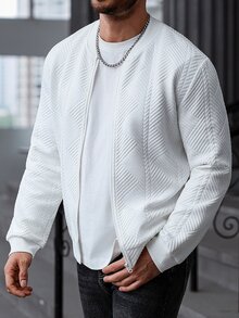 Manfinity CasualCool Sweatshirt Hoodie Musim Panas Ukuran Besar Pria, Fesyen Jalanan Kasual - Putih - View 4